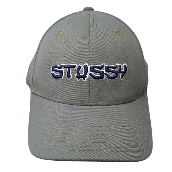 Stussy Fitted Hat Gray Size S-M Embroidered Logo Rear Hit Acrylic Blend - Picture 1 of 10